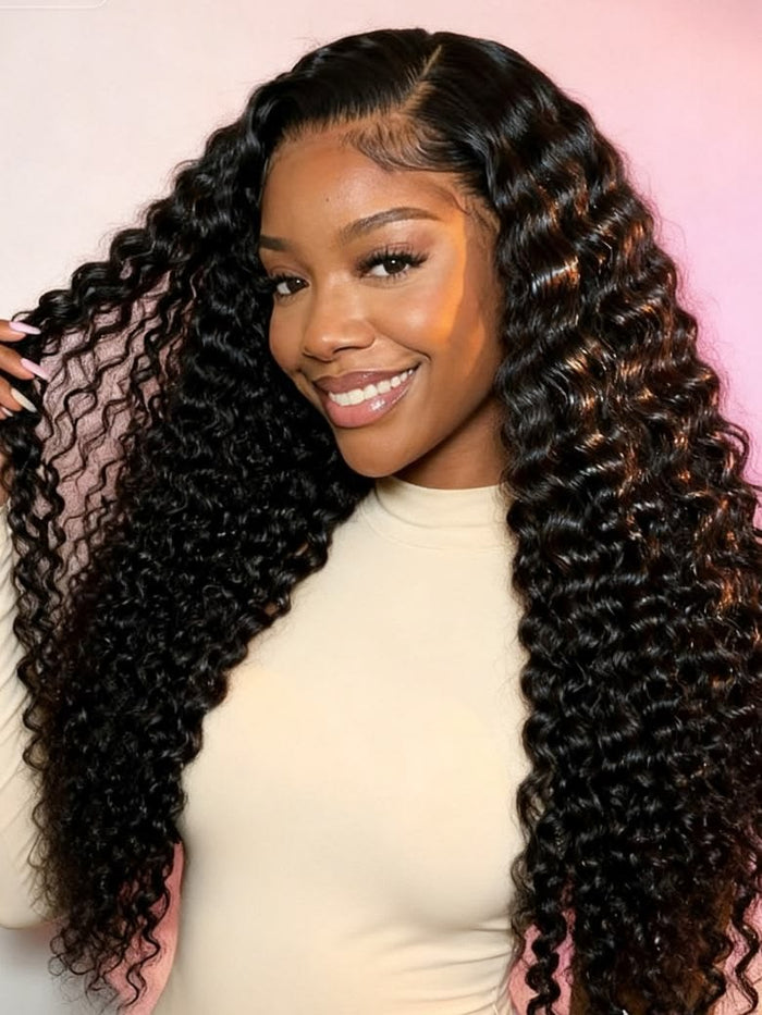 22In Brazilian Hair Water Wave Glueless Wig-13x4 Full Frontal Lace Wig