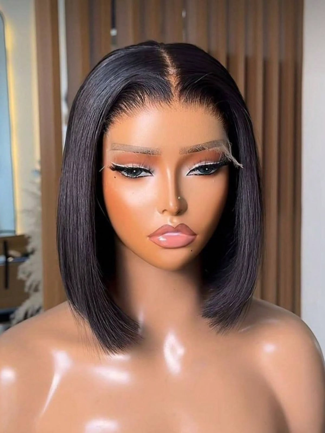 Bresilienne 10"Brazilian Hair Glueless Frontal Lace Short Straight Bob Wig