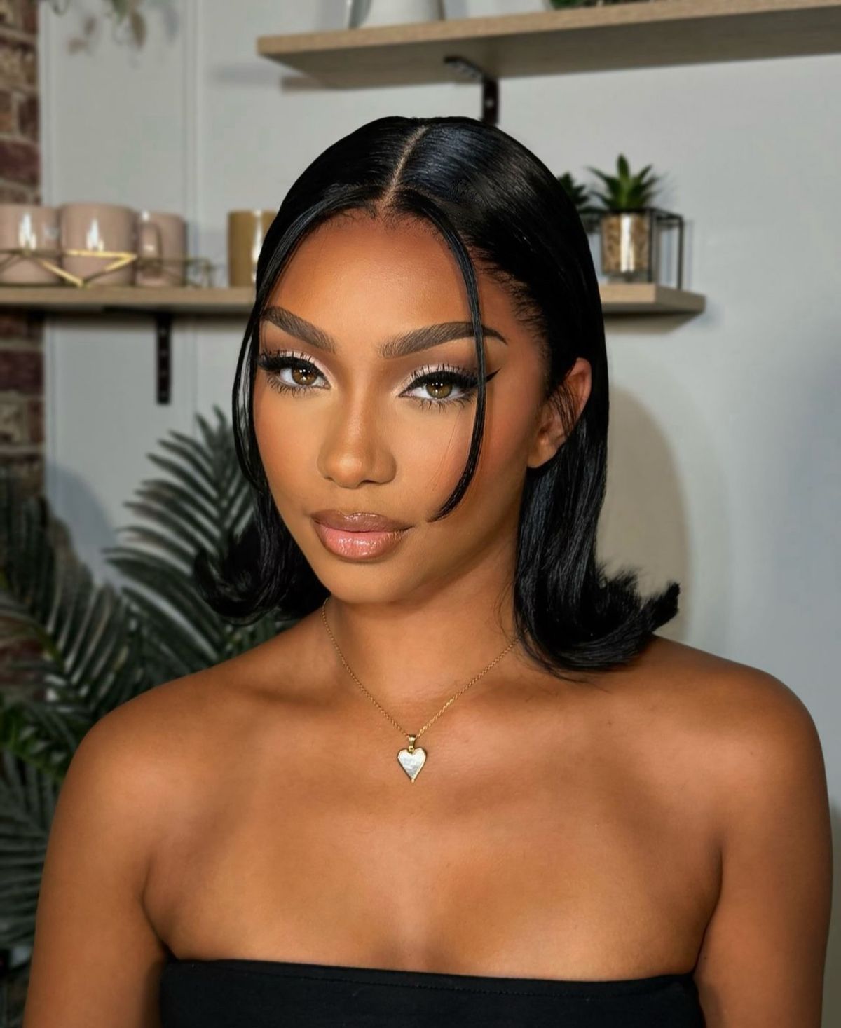 Sleek straight lace wig